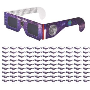 Óculos de sol com filtro uv para eclipse solar, óculos de segurança com moldura para eclipse solar, certificação iso 12312-2, 240307, 100 peças