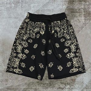 Männer Hosen 2024 Schwarz Vintage Paisley Print Männer Shorts Bequeme Atmungsaktive Gedruckt Sweatpant Social Club Outfits