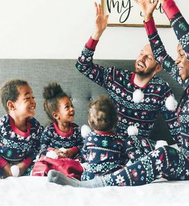 عائلة عيد الميلاد 2020 بيجاماس مجموعة الأم ابنة الأب أب الابن ملابس النوم مطابقة ملابس الأطفال عيد الميلاد بيجاماس ليلية قمم السراويل 4156927