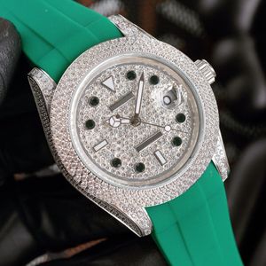 Luksusowa marka mechaniczna męska zegarek automatyczny z diamentami 40 mm mineral Ultra Mirror Pit Scratch RLX