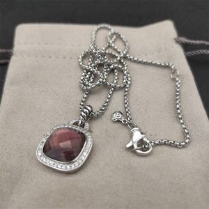 Designer vergoldete Halskette Damen DY Love Halskette Mode Collana Designer Schmuck für Männer Halsketten Luxus roter Edelstein Weihnachtsgeschenk zh143 F4