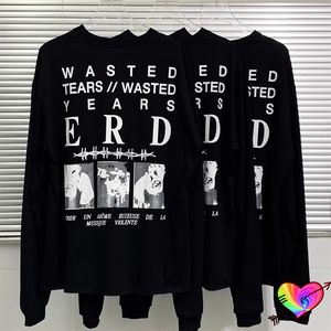 2024 Long Sleeve Tee Men Women Wasted T-shirt Oversize Black High Quality Crew Neck Tshirts