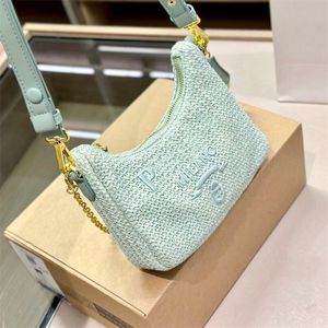 Designer di lusso Rafia grande borsa da viaggio sotto le ascelle Borsa da donna Celiny pochette Tote Borse da spiaggia Spalla città borse da trucco da uomo Triangolo intrecciato in paglia Borsa shopper a tracolla