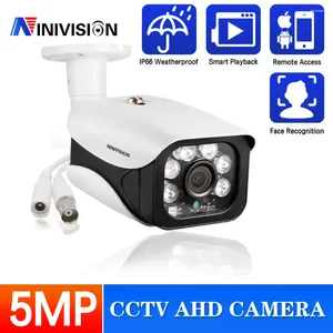 Ansiktsigenkänning 5MP AHD CAMERA Säkerhetsvideoövervakning utomhus väderbeständig CCTV 6 Array 40-50m nattvision