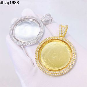 Iced Out Hip Hop Bling Men 925 Silver Pendants Fashion Custom Made Double-sided Moissanite Photo Picture Pendant