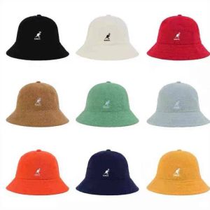 Kangaroo Kangol Fisherman Hat Sun Hat Sunscreen Embroidery Towel Material 3 Storlekar 13 färger Japanese Ins Super Fire Hat AA220312