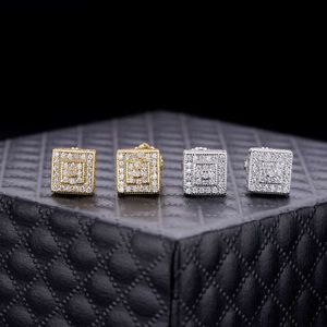 Brincos masculinos de moissanite personalizados de alta qualidade, joias de prata esterlina 925, zircão, banhado a ouro, brincos para com