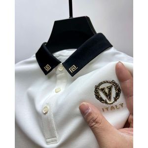 High End Brand Exquisite Printed Polo Men's Short Sleeves 2023 Summer New Lapel Paul Shirt Casual and Breathable T-shirt