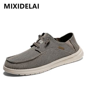 Mense Casual Shoes Breattable Canvas Lightweight Vulcanized Soft Flat Outdoor Sneakers Loafers 240307