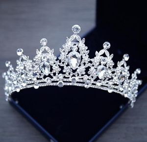 Copricapo da sposa Tiara Cristallo Tiara nuziale Corona Argento Colore Diadema Velo Accessori Testa Gioielli2033030