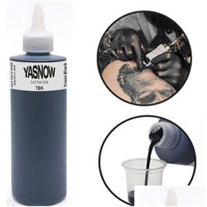 Tintas de tatuagem cor preta 8oz tinta de pigmento de tatuagem profissional fonte de pintura permanente para corpo beleza arte entrega de saúde beleza dhcz8