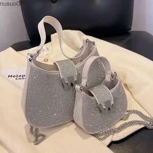 Borse a tracolla Borsa a tracolla di lusso con strass brillanti con diamanti Borsa a catena da donna di moda Borse da sera con cristalli Bling Pochette per cena L2403