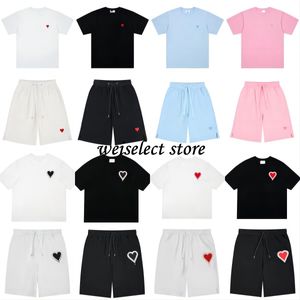 Designer Amis Hemd Stickerei Modemarke T-Shirts Männer Frauen Luxus Amis T-Shirt Trainingsanzug Lässiges Paris T-Shirt Rundhals T-Shirt Shorts Ärmelshorts Sommer Casual Set zz