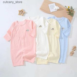 Jumpsuits Spring Newborn Baby Romoers Long Sleeved Onesies Clothes Todder Girls Climbing Clothes Summer Thin Baby boy Suit Pajamas Clothes L240307