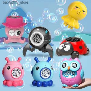 Novelty Games Baby Bath Toys Childrens Manufacturing Automatic Bubble Machine Toy Walking Pet Electric Bubble Blower Summer Outdoor Cable Walking Toy Q240307