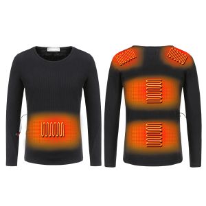 Kutuplar Kış Isıtmalı İç Çamaşırı Isıtma Termal iç çamaşırı seti USB Elektrikli Isıtmalı Tshirts Pil Powered Açık Hava Spor Ekonomik