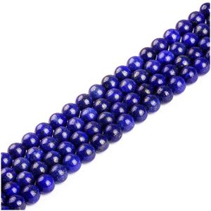 Lapis lazuli doğal lapis lazi yuvarlak gevşek boncuklar 4-12 mm küpe bileziği ve kolye diy takılar için değerli mücevher yapmak
