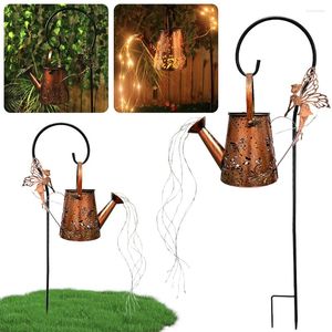 Watering Can Landscape Light Waterproof Butterfly Solar Lights For Outdoor Garden Yard Decor