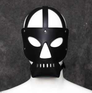 BDSM Fetisch Kopfgeschirr Maske Haube Sexsklavin Spiel Bondage Gesicht Augenbinde Erwachsene Sexuelle Fesseln Ausrüstung Kunstleder PVC Sexy Produkt7018187