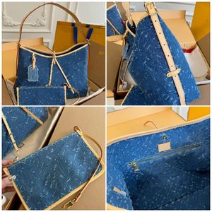 Carryall GM MM Schultergrifftasche NEVER Tote F Geldbörse M46197 Carry All Handtasche Münzbörse Beutel 2 Sets Shopper Tasche Große Kapazität Denim Rucksack dhgate Umhängetaschen