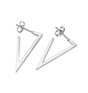 Stud Earrings Arrival Temperament Geometric Triangular Stainless Steel Ear For Woman Man Gift Not Fade Whole6093293