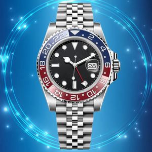 高品質の自動メカニカル40mmステンレススチールブルーブラックセラミックセラミックベゼル腕時計モントレデュラクスドゲートに注意してください