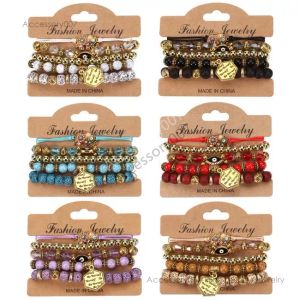 Designer-SchmuckarmbandBoho-Schmuck Elefanten-Armbänder für Frauen Sommer-Polymer-Ton-Perlen Kristallarmband Mehrschichtige Perlen Mädchen Boho-Schmuckzubehör