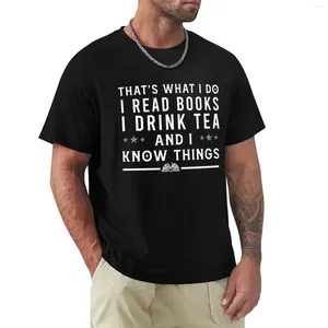 Herrstankar Det är vad jag läser böcker Dricker TEA-läsare Kaffet-T-shirt snabbtorkande rolig t-shirt Svart t-shirts för män