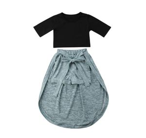 2 peças roupas de princesa para bebês meninas e crianças, tops, shorts, saia, roupas C02251501358