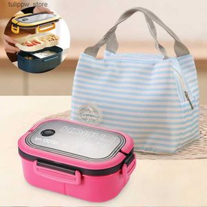 Bento Boxes Portable Isolation Bag Easy to Clean Handheld Bento Microwave Oven Picnic Home Supplies Microwave Lunch Box Dubbeläggs Design L240307