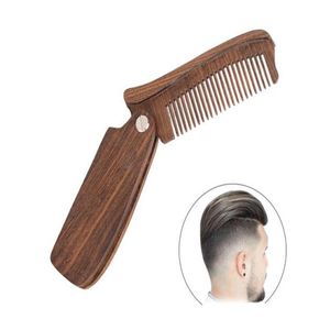 Hair Brushes Professional Beard Comb Greenred Sandalwood Folding Grooming Tools Men Women Wooden Brushes1983252 Drop Delivery Products Ottag