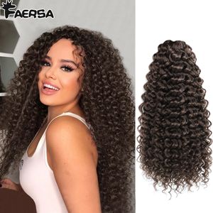 WAVY Strands virkning Braid Hair14 18 22inch syntetiska ombre Wavy Curls Afro Curls Hair for Women Low Tempreture Deep Wave 240226