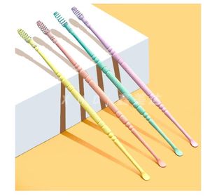 Latest Colorful Metal Dab Dabber Earpick Double Head Smoking Snuff Snorter Sniffer Powder Spoon Shovel Scoop Pipe Tool Straw Accessories