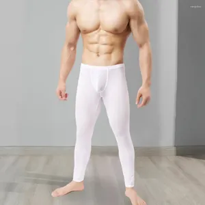 Pantaloni da uomo aderenti uomini pantaloni ultratili tasuli longiuscole long johns leggings ad alta elasticità morbida salone