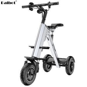 Scooter elettrico per scooter a 3 ruote da 10 pollici 36V 350W Scooter elettrico pieghevole per triciclo genitore-figlio a due posti