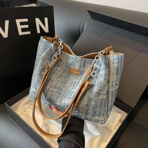 Große Kapazität Tasche Stofftasche 2023 Sommer neue koreanische lässige Denim Damen große Tasche Einkaufstasche