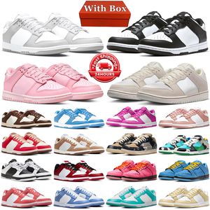With box designer running shoes men women lows Panda White Black Grey Fog UNC Triple Pink Cacao Wow Photon Dust City Of Love mens trainers sports outdoors sneakers