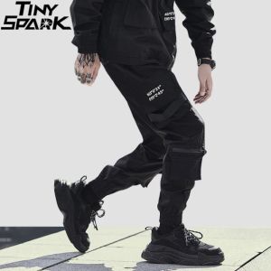 Pantolon 2023 Street Giyim Kalça Kalça Kargo Pantolon Joggers Yan Cepler Harajuku Erkekler Bol Pantolon Hiphop Joggers Pants Black Street Wear