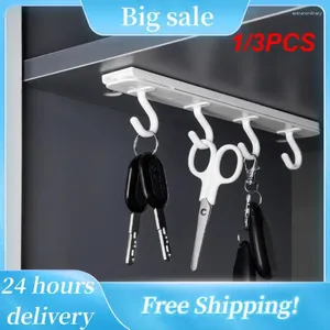 Contenitori per cucina 1/3PCS Gancio capovolto Abs Push-pull Forte cuscinetto Scalabile Attaccare domestico Forniture a parete