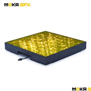 LED-Tanzbodenspiegel, goldene Tanzfläche, gehärtetes Glas, 3D-Panel, Sd/PC-Steuerkabel, verbinden, leuchtende Bodenfliesen für Disco, DJ, P, Dhgok