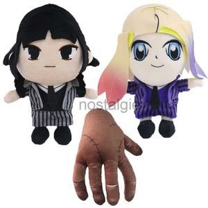 Anime Peripheral Gefüllte Plüschtiere Spielzeug Dark Wednesday Adams Kissen Puppe Kinder Playmate Home Dekoration Jungen Mädchen 25 cm DHL 240307