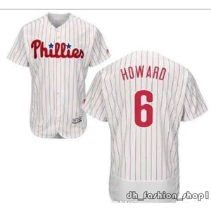 Jersey de beisebol Homens Mulheres Juventude Phillies Jersey # 6 Ryan Howard 26 Chase Utley 51 Carlos Ruiz Home Vermelho Preto Cinza Branco Crianças Meninas Respirável 34