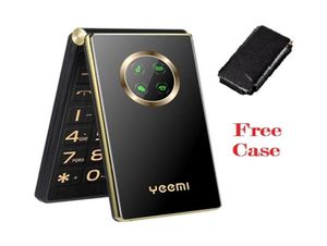 Luxo desbloqueado flip telefone móvel original yeemi duplo cartão sim 28 polegada dupla grande tela grande botão voz mais alta cell4216305