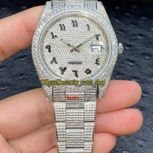 Eternity Jewelry Watches V3 Upgrade Version 126334 126234 116244 Arab Diamonds Dial Eta A2824 Automatisk herrklocka 904L Steel Diam238G