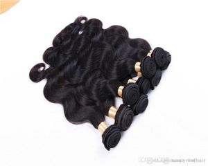 Virgin Hair Body Wave Nieprocentowane ludzkie włosy Peruwiańska malezyjska indyjska fala kambodżańska 6 pakietów splot 60gr One Piece DHL3550427