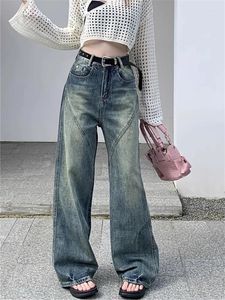 Frauen Jeans Qweek koreanische Modesbaggy Frauen Y2K Vintage 90er Fairy Grunge Jeanshose Übergroße Harajuku Retro Basic Wide Legouser