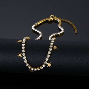 Tennis Chain 18k Gold Plated Cubic Zirconia Necklace Butterfly Pendant Diamond North Star Charm Necklaces for Women