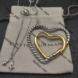 David Yurma Armband Heart Pendant Designer Dy Necklace For Women Man Couples Christmas Populära Retro Madison Link Chain Dy Necklace Party Högkvalitativ smycken 964