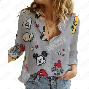 Shirt New 3D printed women's long sleeved shirt with casual and loose style button cardigan, hot selling summer breathable women's top