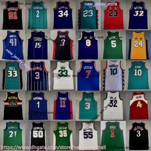 クラシックレトロバスケットボール34 Hakeem Olajuwon Jersey 1 Tracy 11 Yao McGrady Ming Bryant Steve Francis James Johnson Wilt Chamberlain Jerry West Dennis Rodman Jerseys